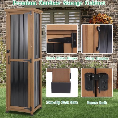 tall outdoor storage cabinet, weatherproof wooden garden potting showing dimensions