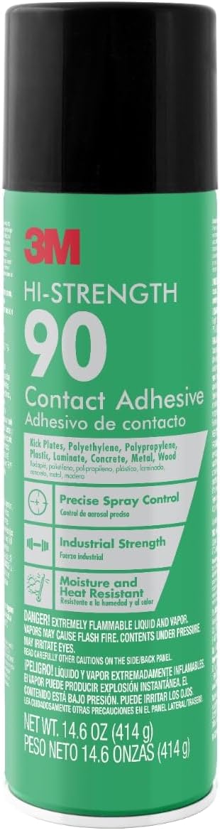 3m hi-strength spray adhesive 90, 14.6 oz., industrial shown in use