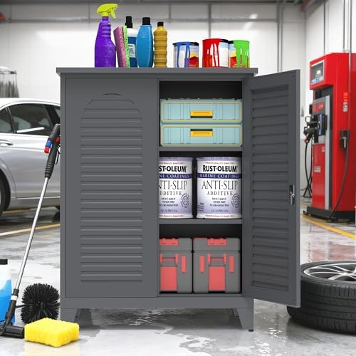 ryh 47.2” tall metal outdoor storage cabinet(47.2" h, view 9
