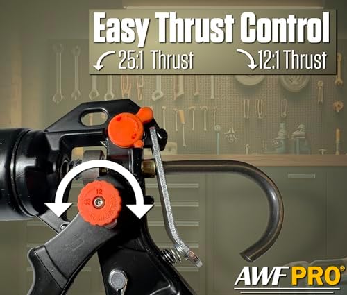 awf pro 10 oz dual thrust caulk gun, side view