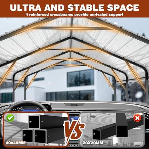 leveleve 10x15 ft heavy-duty metal carport, galvanized steel, package contents