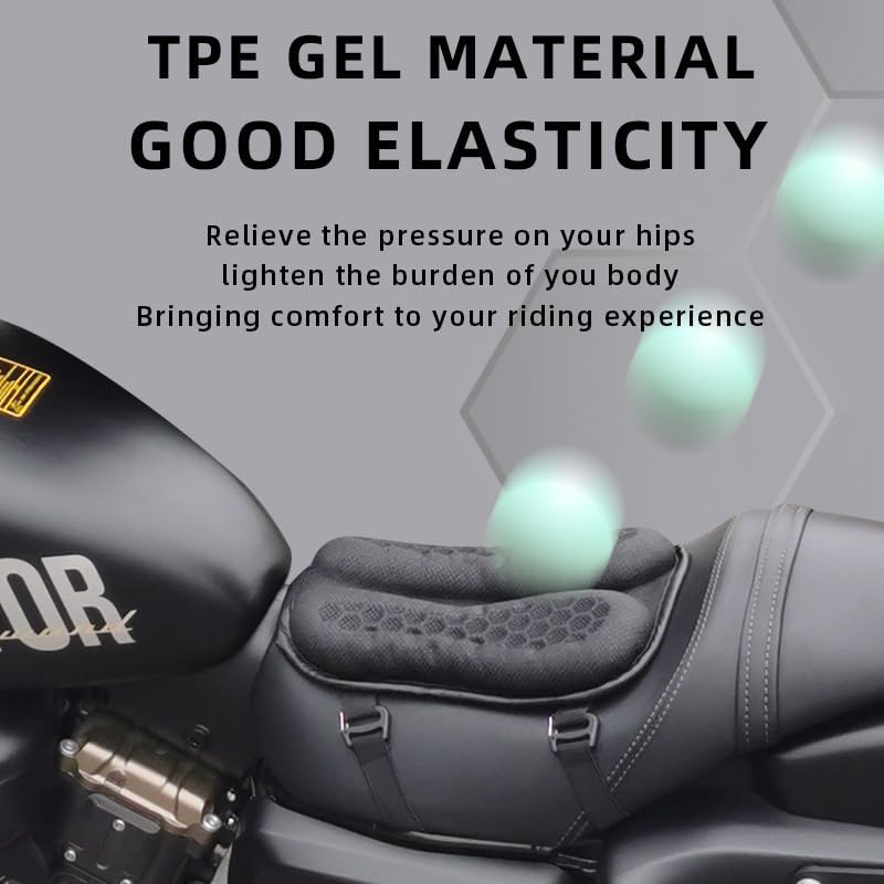 Motorcycle Seat Cushion for Can-Am Spyder RT 2010-2026,Gel Seat Cover Breathable Honeycomb Design for Long Rides Comfortable Padding Unique Look