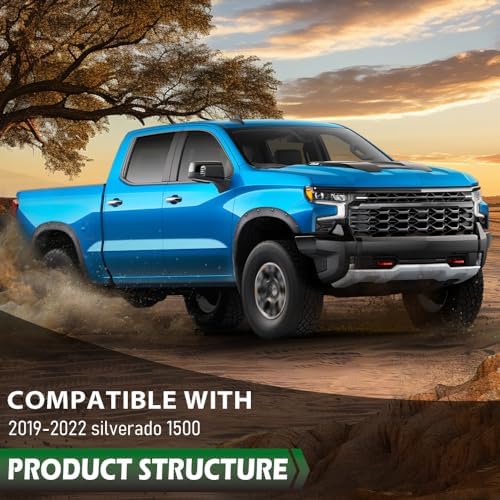 GRAND ORANGE Fender Flare Modified 4pcs Matte Black | Compatible with 2019-2024 Dodge Ram 2500 3500 Pocket Rivet Smooth
