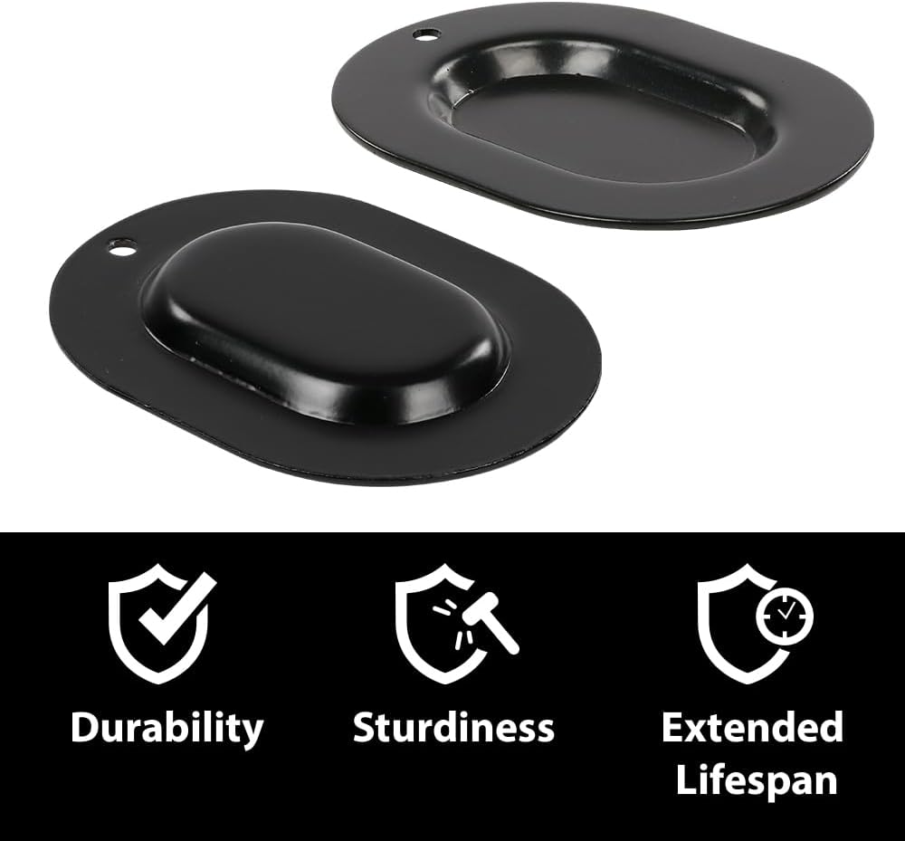 ANDPLAY 4pcs Trunk Floor Pan Drain Plug Plate Set Metal Compatible with A-Body, Chevelle, GTO, 442, GS 1967-1972 Fit A-Body, Chevelle, Lemans, Cutlass, Skylark 1973-1977 Black