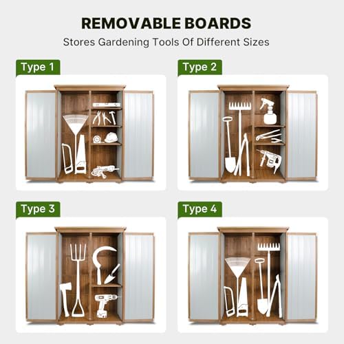 outdoor storage cabinet wood & metal with waterproof, package contents