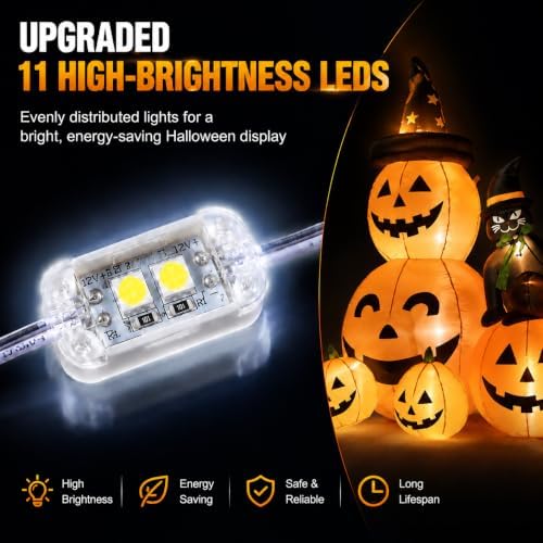 9FT Giant Halloween Inflatables Pumpkins with Witch Outdoor Decorations, Blow...
