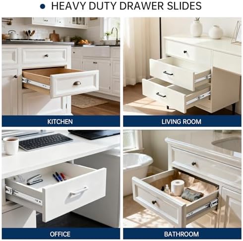 goldenwarm 10 pairs soft close drawer slides 22, front angle view