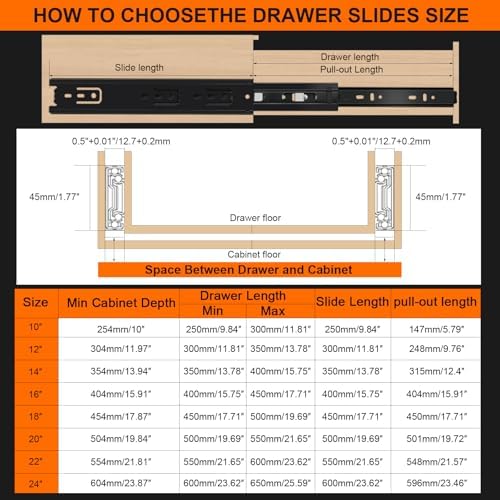 20 inch drawer slides 4 pairs (8pcs) 3, view 9