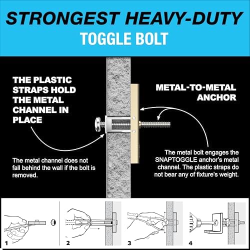toggler snaptoggle bm5 toggle anchor, 50 pack, no showing dimensions