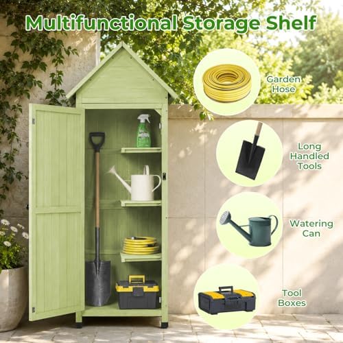 wooden outdoor storage cabinet,tall vertical garden tool shed, package contents