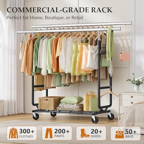 gewudraw clothes rack heavy duty load 900 lbs showing dimensions