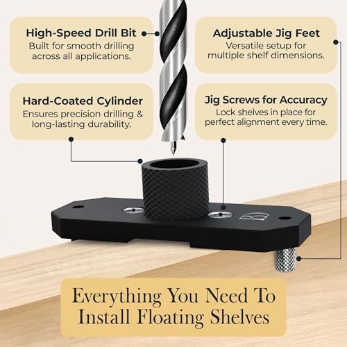 invisible floating shelf bracket 8 inch rod 3/4 showing dimensions