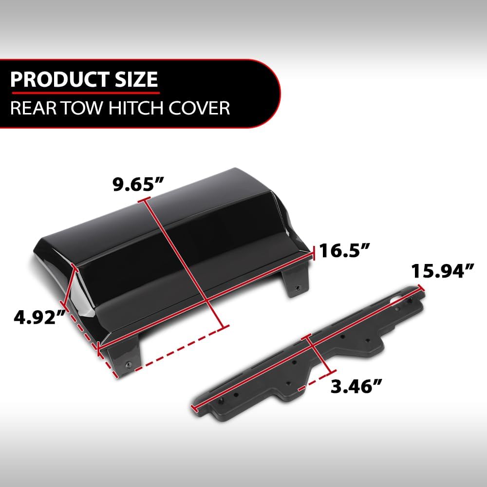 Rear Bumper Trailer Hitch Cover Compatible with Chevy Suburban/Tahoe 2015-2020 84025053, 23139222, 23139230 Black