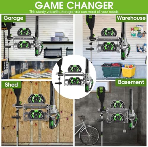 power tool organizer wall mount - heavy duty, side view