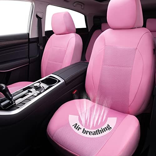 car pass pink leather seat cover automotive breathable shown in use