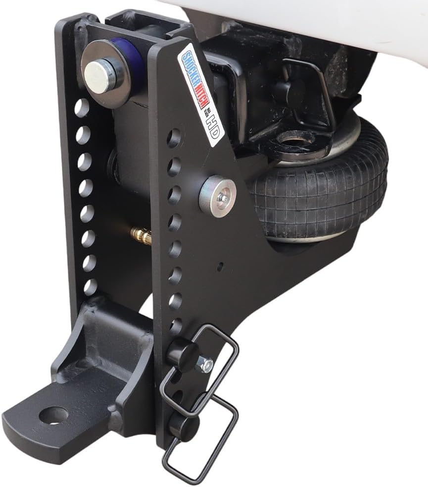 Shocker HD Max Black Super Drop Air Hitch Farm Mount Tow Kit - Fits 2-1/2" Hitch - Black Combo 2" & 2-5/16" Balls, Pintle, Drawbar & Clevis - 20,000 lbs