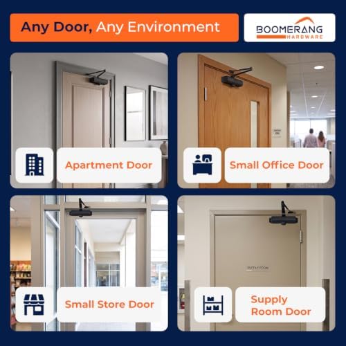 boomerang d503 light/medium-duty designer auto commercial door closer showing dimensions