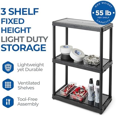 gracious living 33 inch heavy duty 3-shelf light, side view