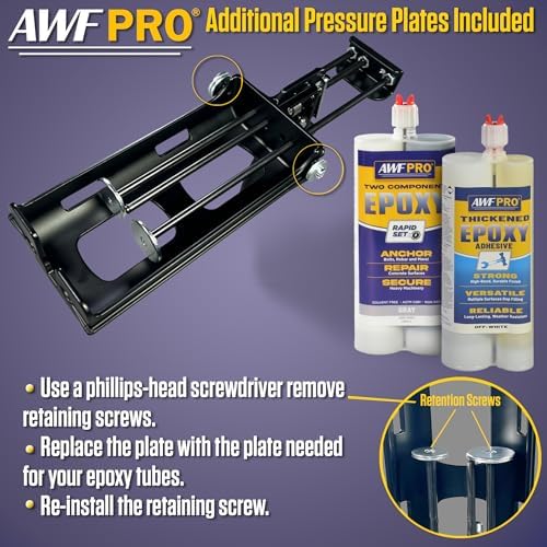 awf pro dual cartridge epoxy gun, front angle view