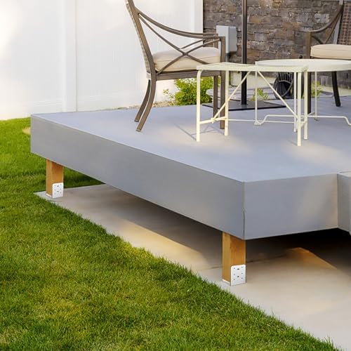 vevor post base, 10pcs 6"x 6" stainless steel, front angle view