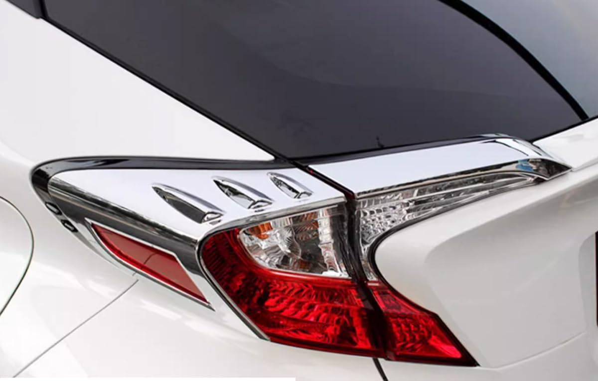 Car Accessories Tail Light Lamp Cover Frame Decor Trim (Chrome) Fit for Toyota C-HR CHR 2018 2019 2020 2021 2022 2023 ABS 4 PCS