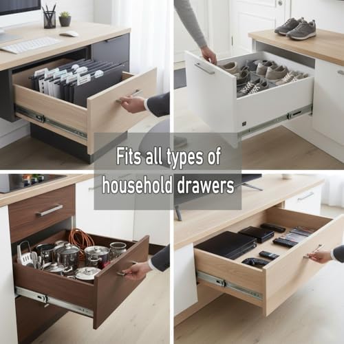 soft close 24" drawer slides, full extension side, side view