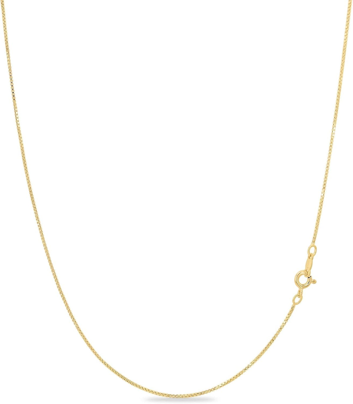 kezef dainty box chain necklace for women, gold, main product view