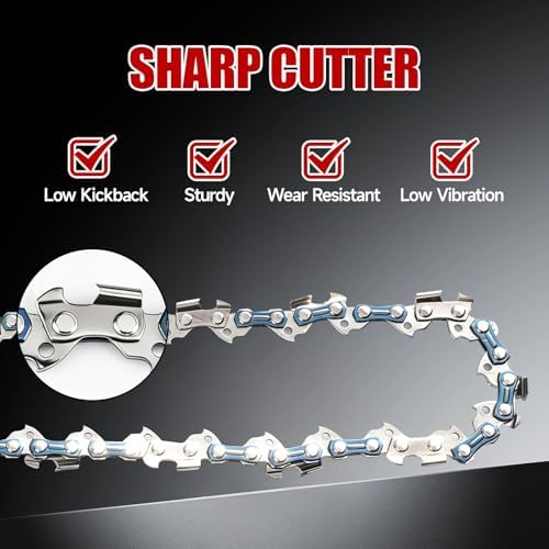 24 inch chainsaw chain 3/8" pitch .050" gauge showing dimensions