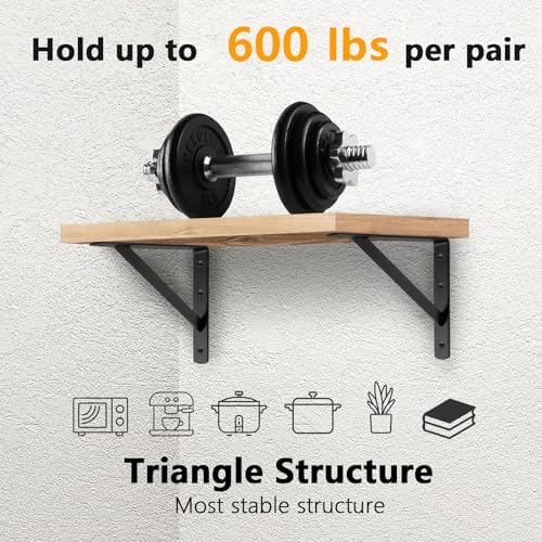 heavy duty shelf brackets, 12 x 8 inch, close-up detail