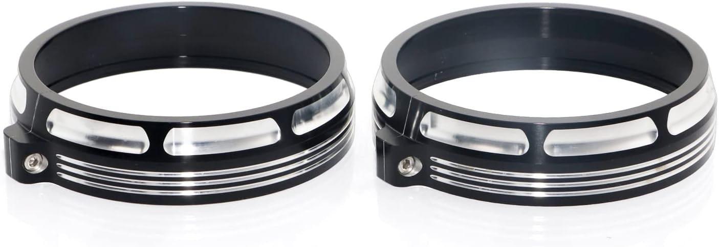 4.5" Fog Passing Light Trim Burst Collection Trim Ring Cover 4 1/2" Auxiliary Lamps Metal For Harley Touring Street Electra Glide Road King 1996-2023