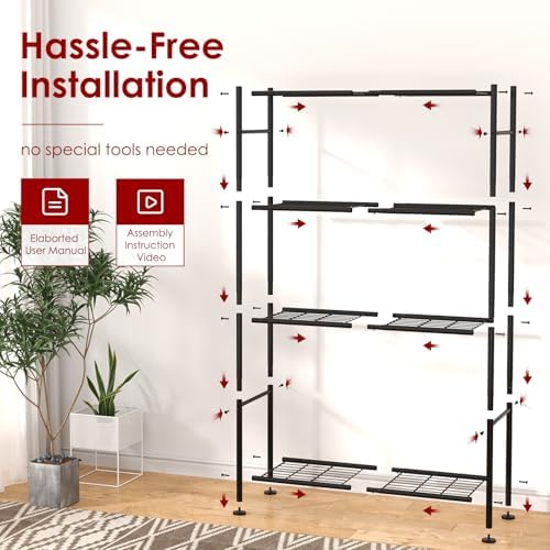 sakugi storage shelves - 4 tier shelf organizer on a desk or shelf