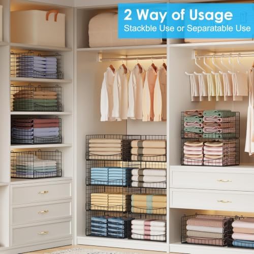 hongtamoya 4-tier closet organizers and storage basket, wider, side view