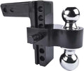 Black Adjustable Trailer Hitch Compatible with 2 Inch Receiver 6 Inch Drop Rise Aluminum Drop Hitch 12500 LBS for Heavy Trucks