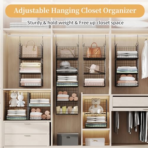 yuyetuyo 5 tier closet hanging organizer and storage on a desk or shelf
