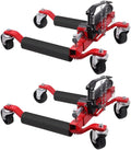 Hydraulic Wheel Dolly Set of 2, 3000 LBS Capacity Car Dolly with Hydraulic Tire Jack, 1500 LBS Per Dolly, 360° Swivel Casters for Vehicle Positioning and Auto Repair for Truck RV Trailer, Red