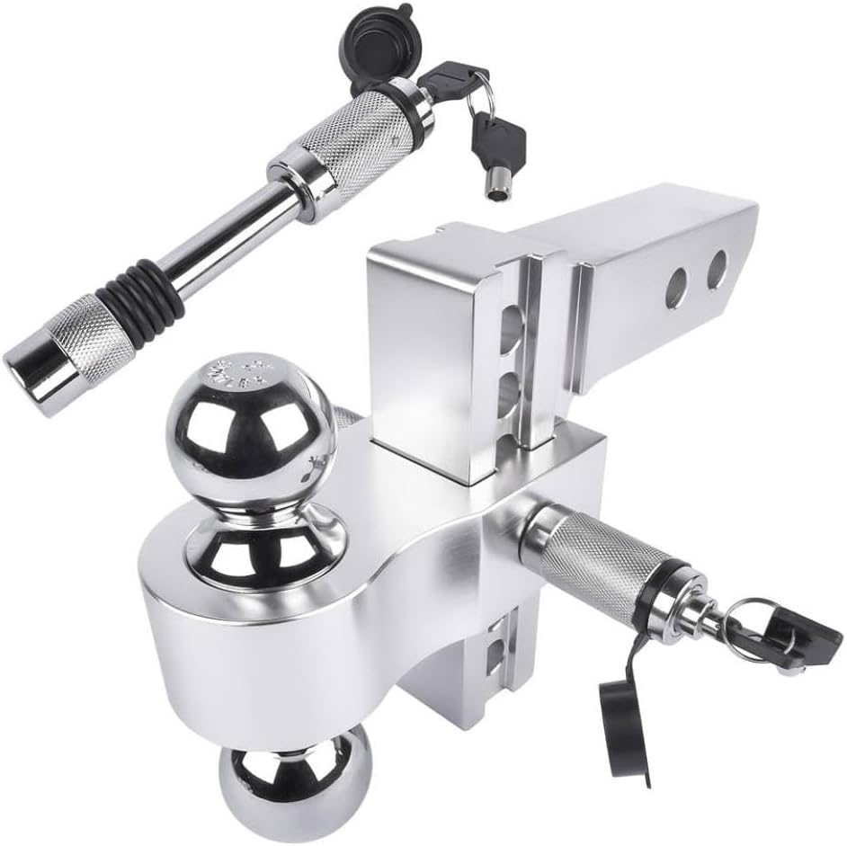 Trailer Hitch Fits 2 Inch Receiver 6 Inch Drop Rise 12500 LBS GTW 2 Inch and 2-5/16 Inch Ball
