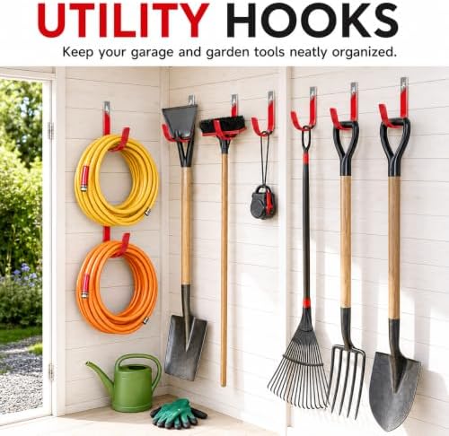 metal garage hooks, heavy duty hose hanger wall showing dimensions