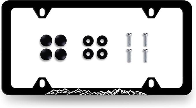 Mountain License Plate Frame Mountain License Plate Holder Stainless Steel by RNKATIH