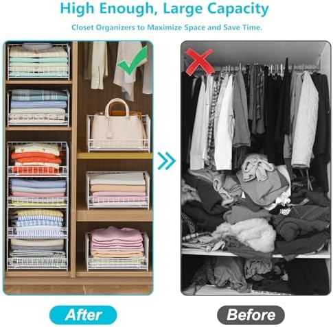 hongtamoya 4-tier sliding closet organizers and storage shelves on a desk or shelf