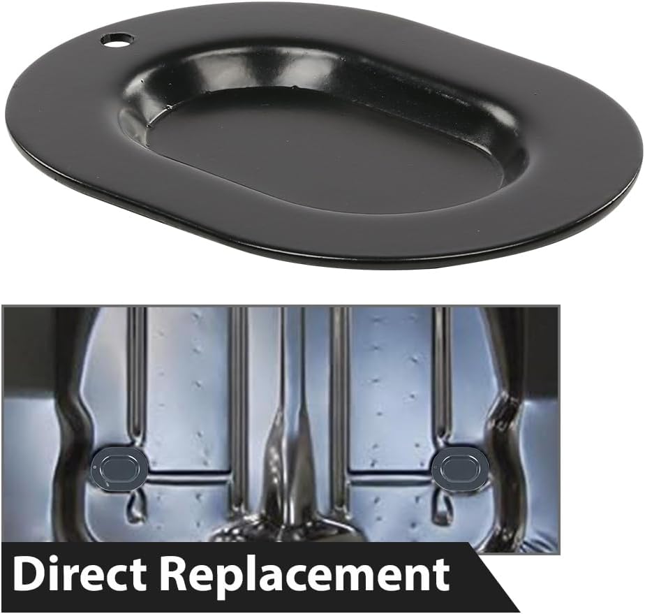 ANDPLAY 4pcs Trunk Floor Pan Drain Plug Plate Set Metal Compatible with A-Body, Chevelle, GTO, 442, GS 1967-1972 Fit A-Body, Chevelle, Lemans, Cutlass, Skylark 1973-1977 Black
