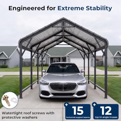 homshade 10x15ft heavy duty metal carport with 132° on a desk or shelf