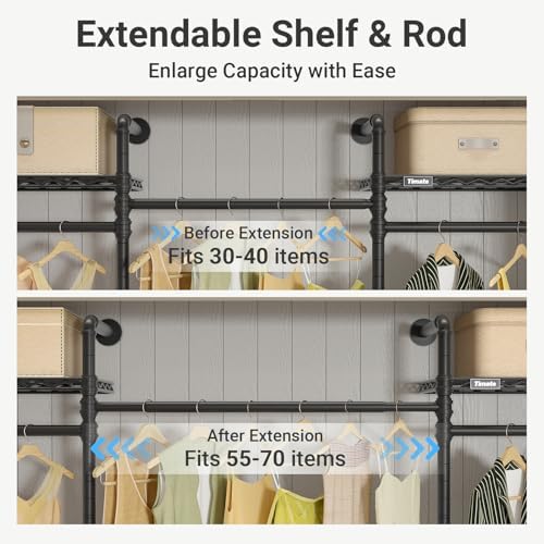 timate f3 medium wall mounted clothes rack expandable, close-up detail