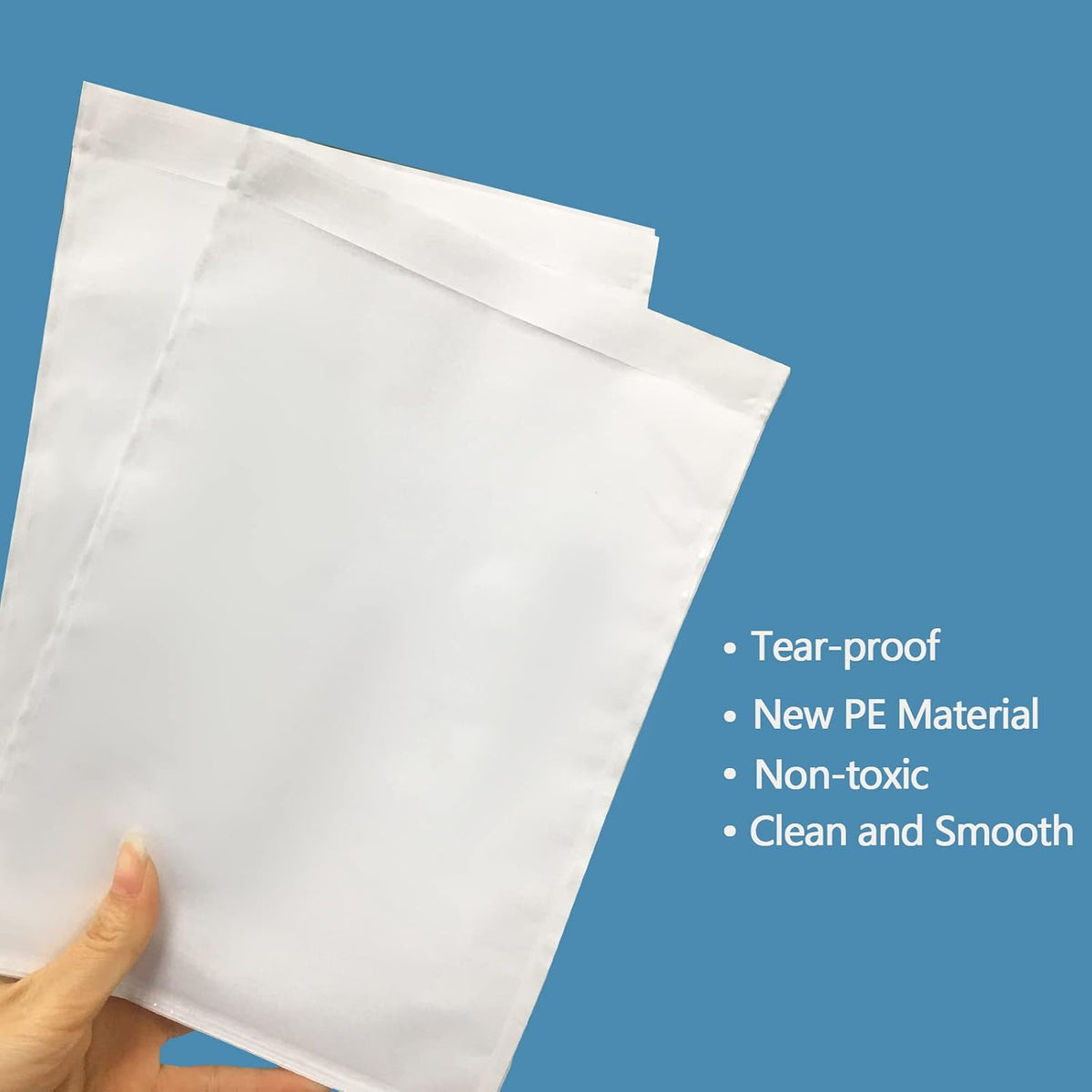 7"x 10" clear self-adhesive packing list envelopes, side view