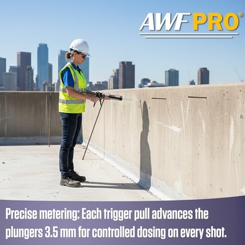 awf pro dual cartridge epoxy gun on a desk or shelf
