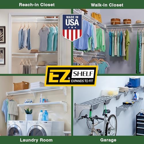 ez shelf expandable closet kit with end brackets, package contents