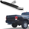 7422445151162 Universal Compatible with 2" x 2" Towing Receiver Chrome 3 Inch Tube Trailer Tow Mount Rear Hitch Step Bar Bumper Guard