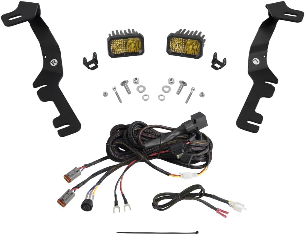 Diode Dynamics Stage Series Backlit Ditch Light Kit compatible with Ram 1500 2019-2024, C2 1.0 Pro Yellow Combo