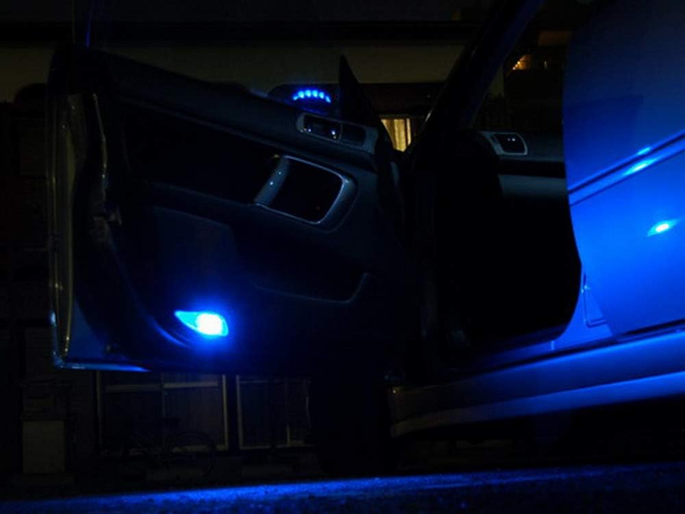 iJDMTOY 12-SMD-3528 1.72-in 43mm 211-2 212-2 214-2 561 Rigid Loop Festoon LED Bulbs for Car Side Door Courtesy Lights, Ultra Blue