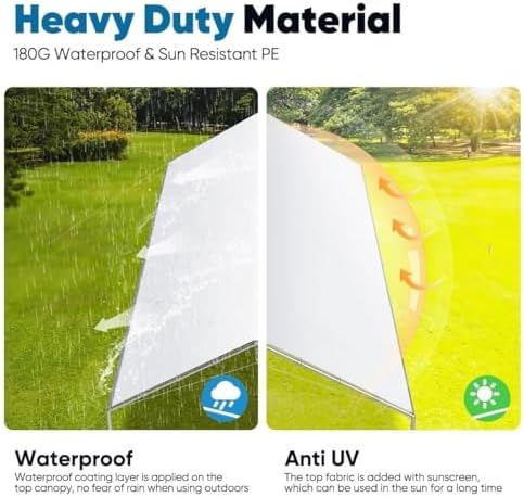 quictent 10x15 ft heavy duty car canopy galvanized, front angle view