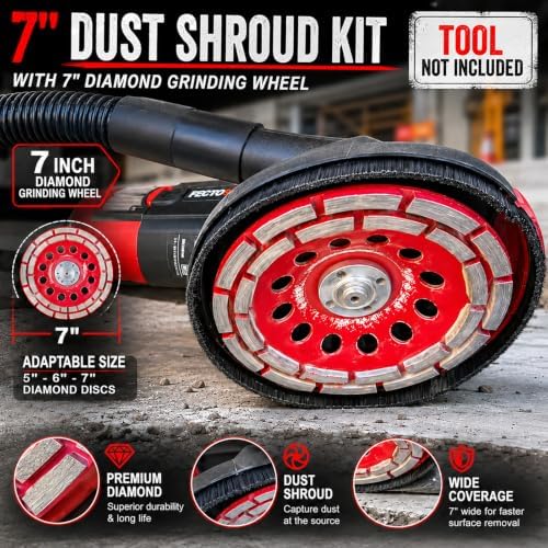 dust shroud for angle grinder with diamond grinding, view 10